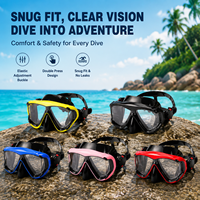 Masque de plongée professionnel pour adultes, verre trempé transparent, vision large, étanchéité garantie grâce à la jupe en silicone, pour la plongée sous-marine et le snorkeling