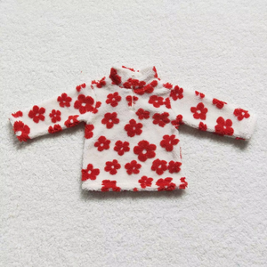 Abrigos Casuales Personalizados para Bebés y Niñas, con Estampado Floral, Forro Polar, Manga Larga, Media Cremallera y Cuello Alto - Product Image 5