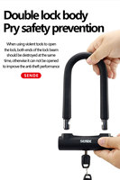 Vélo en acier dur U-Lock Vélo Clé Code Câble Serrure Vélo Moto Porte U Serrure