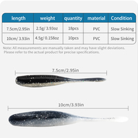 LUSHAZER 10 Stück 18 Stück Angelköder Weiche Plastikköder 75mm 100mm PVC Angelzubehör Köder-Set für Barsch Hecht Zander Süßwasser