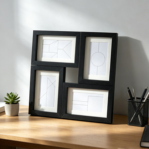 Cadre <span class=keywords><strong>photo</strong></span> multi-ouvertures en bois, 6 pouces, 4 emplacements, pour collage de photos, <span class=keywords><strong>noir</strong></span>, <span class=keywords><strong>blanc</strong></span>, bois naturel, décoration de table, galerie - Product Image 4