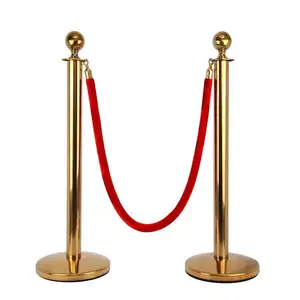 Hete Verkoop Hotel Tentoonstelling Barrière Crowd Control Wachtrij Management Stanchion Fluwelen Touw Palen Staat Na Barrière