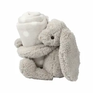 Toptan oyuncak çocuklar için battaniye, karikatür softlife battaniye yüksek kaliteli kesim gri tavşan battaniye seti
