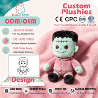 Peluche squelette en coton personnalisée esthétique aux couleurs vives pour la décoration d'Halloween, certifiée EN71, FLAME TOYS