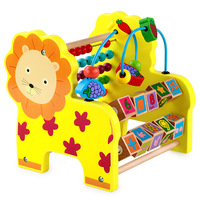 Juguete Educativo de Madera para la Primera Infancia, Rompecabezas de 40 Piezas con Temática Animal, Juego de Enhebrar Cuentas, Percusión, Multifuncional, Unisex, 0-24 Meses
