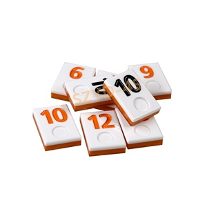 Two Tone Orange and White Rummy Travel Game Set Acrylic <strong>Rummikub</strong> With 4 Wooden Base Suit for Game Night and Gatherings - Product Image 5