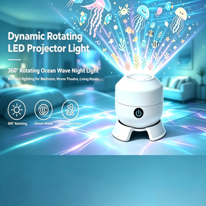 Projecteur d'ondes océaniques rotatif à luminosité réglable, <span class=keywords><strong>veilleuse</strong></span> <span class=keywords><strong>rechargeable</strong></span> par USB, lumière d'ambiance pour les fêtes de fin d'année et Noël - Product Image 2