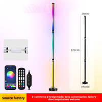 Tube lumineux modulaire RGB à assembler, lampe d'ambiance au sol, 5V, télécommande APP, lumières LED pour la décoration de la chambre, de la salle de jeux et du bureau