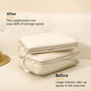 Sac de rangement compressible au design minimaliste, double fermeture éclair, cubes de rangement haute performance pour vêtements et literie, pour sac à main, Noël - Product Image 5