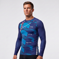 Maillot de protection anti-UV à manches longues pour homme, ajusté, respirant et doux au toucher, idéal pour l'entraînement quotidien (canoë et aviron)