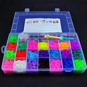 2022 Hot Candy Color Bracelet Making Kit DIY Rubber Band Woven Bracelet Kit Girls Craft Toys Gifts Colorful Loom Bands Set