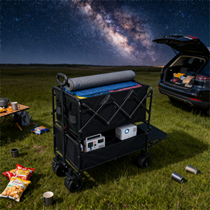 Складная легкая тележка для кемпинга — складная универсальная тележка повышенной прочности для активного отдыха, сада, покупок (грузоподъемность 250 кг) - Product Image 4