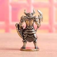 1 pièce Ornement de bureau en laiton, figurine de taureau guerrier avec armure et motif diamant, style rétro, objet décoratif