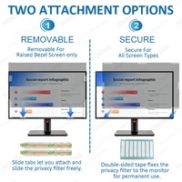 Protection d'écran de confidentialité bidirectionnelle 24 pouces 16:10 facile à installer pour moniteur de bureau, filtre anti-reflet, anti-lumière bleue, film anti-espionnage