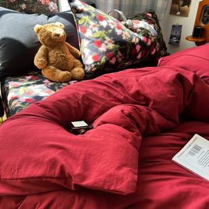 Parure de lit style américain 3/4 pièces, imprimé floral, housse de <span class=keywords><strong>couette</strong></span> douce INS, drap plat uni, taie d'oreiller, linge de lit pour la maison - Product Image 6