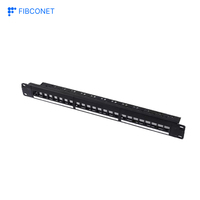 Panel Patch ODF Fiber 24-port Hitam 19-inci 3X8 Rak Kosong untuk Koneksi Komunikasi Jaringan FTTx