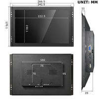 Moniteur tactile capacitif industriel à cadre ouvert de 10,5 pouces, résolution 1920x1280, boîtier métallique, multi-interface