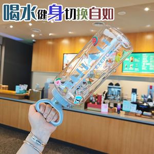 Plastic Sports Bottle 1.8L With Straw And Handle For Outdoor Exercise And Fitness - Product Image 4