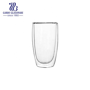 16oz vetro borosilicato resistente al calore logo personalizzato premium a doppia parete <span class=keywords><strong>bicchieri</strong></span> per caffè e caffè <span class=keywords><strong>Espresso</strong></span> acqua calda potabile - Product Image 3