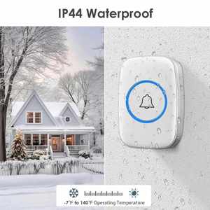 Timbre Inalámbrico Moderno a Batería, Sin Necesidad de Enchufe, Resistente al Agua, Alcance de 300m, Control Remoto para Seguridad del Hogar - Product Image 3