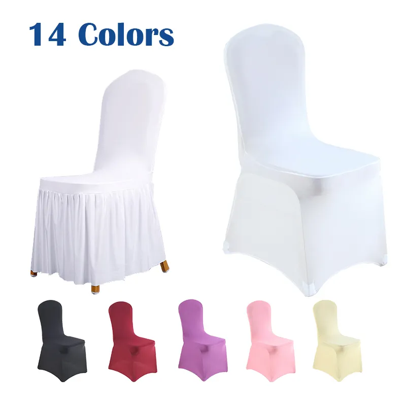 Fundas De Licra Para Sillas Haus Housse De Chaise Mariage Blanches Schwarz Spandex Party Stuhl bezug Bankett Stuhl Veranstaltungen Hochzeit