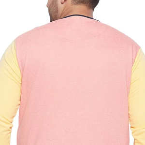 Sweat-shirt à blocs de couleurs jaune et rose pull décontracté unisexe Streetwear Fashion Winter Wear OEM ODM Custom Manufacturer - Product Image 3