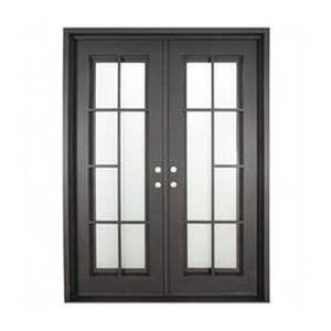 ประตูเหล็กดัดเคลือบกระจกสองชั้นสไตล์ฝรั่งเศส,ประตูเหล็กหนากั้นภายในที่พักอาศั<span class=keywords><strong>ย</strong></span>ทำด้วยมือ - Product Image 1