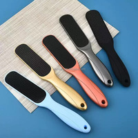 Râpe à pieds en verre professionnelle double face, durable, à long manche, pour éliminer les callosités, jetable, portable et tendance
