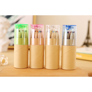 <span class=keywords><strong>Mini</strong></span> ensemble de crayons de couleur sans bois hexagone crayons de couleur ronds en bois pour enfants avec taille-crayon dans un tube en papier - Product Image 3