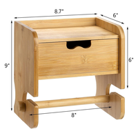 Porte-papier toilette mural en bambou, support pour rouleau de papier toilette avec boîte de rangement pour salle de bain et cuisine