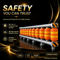 Barrera Reflectante Giratoria para Seguridad en la Conducción Nocturna, 490*345mm, Recubierta de PU Amarillo, para Túneles y Lados de Puentes