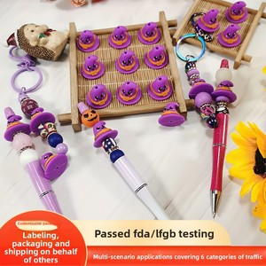 Witch Hat <b>Silicone</b> <b>Beads</b> Pen Decoration Loose Cartoon <b>Silicone</b> Fidget <b>Bead</b> Accessories DIY Lanyard Making Dongguan Model - Product Image 2
