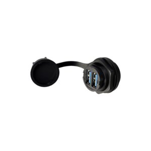 Connecteur M25 double USB 2.0/3.0 à montage sur panneau, <span class=keywords><strong>prise</strong></span> femelle double port étanche IP67 avec cache anti-poussière - Product Image 4