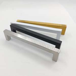 Poignées de porte modernes en acier inoxydable pour cuisine, chambre, salle de bain, armoire, meuble, placard, couleur or et noir, forme carrée, faciles à installer - Product Image 3