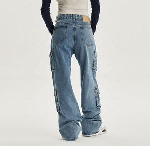 Pantalon Harem Décontracté Taille Haute Personnalisé pour Femme, Jean Cargo en Denim Respirant Extensible, Léger et Simple pour l'Automne, Vêtements pour Maman - Product Image 3