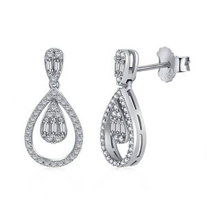 Dylam <b>Top</b> End Sparkling Stunning Women Jewelry S925 Silver Diamond 5A CZ Cubic Zircon Zirconia Baguette Unique Stud <b>Earrings</b> - Product Image 1