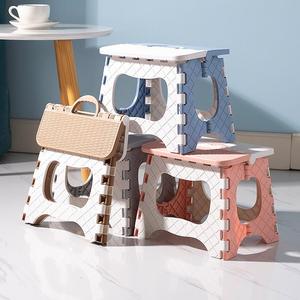 Portable Foldable <b>Plastic</b> <b>Stool</b> Square Minimalist Design For Indoor Outdoor Use Adult Garden Chair With Handle - Product Image 1