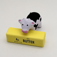 Jouet Squishy en Mousse PU à Remontée Lente, Forme de Vache Mignonne, Jouet Anti-Stress Doux, Jouet de Décompression Fidget pour Enfants et Adultes