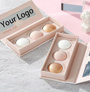 Lady Cosmetics <strong>Makeup</strong> Products 3 Color Baked Powder Pressed Pans Highlighter Palette Illuminating Highlighter Glow - Product Image 1