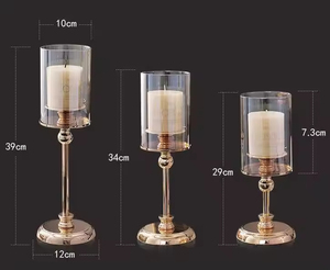 Glass and Metal Candle Stand Home <b>Decor</b> Other Candleholders Lanterns & <b>Jars</b> for Party Festival Wedding <b>Decoration</b> - Product Image 4