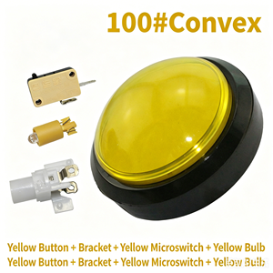 Pulsante Rotondo Illuminato da 100mm, Pulsante per Console di Gioco, Pulsante Convesso per <span class=keywords><strong>Quiz</strong></span>, Pulsante a Ritorno Automatico - Product Image 4