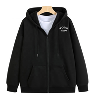 Ventes en gros de sweats à capuche à fermeture éclair de haute qualité et de poids lourd, impression personnalisée du logo de votre propre marque, sweat à capuche à fermeture éclair pour hommes
