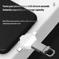 Clé USB Métallique USB 3.0 1 To 2 To 128 Go 64 Go Type-C pour Android avec Porte-clés et Boîtier en Étain