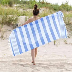 Personalisiertes, individuelles 2024 neues, sandfreies, großes, großgepresstes, hochwertiges türkisches Strandtuch mit Logo