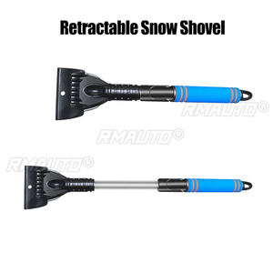 Outils de déneigement pour voiture, pelle à neige télescopique rotative en ABS bleu, réglable en longueur, pelle à neige portable pour véhicule, hiver - Product Image 2