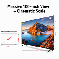 Nuevo Televisor Inteligente QLED 4K UHD de 100 Pulgadas, Versión Global, Android 15, Bluetooth, Panel de Pantalla para Hoteles, Hogares y Uso Comercial