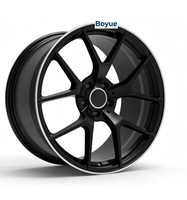 Jantes forgées monobloc 5 branches à lèvre usinée noir mat 16-24 pouces PCD 5108/5112/5114.3/5115/5120/5130 pour voitures de sport