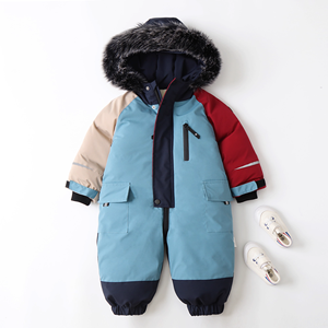 Wholesale Unisex Baby <strong>Jumpsuit</strong> for 1-3T Toddler Clothes Ski Wear With Hoodie Winter <strong>Jacket</strong> One Piece Rompers - Product Image 5