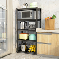 Étagère de rangement de cuisine sans boulons à 5 niveaux en acier Morgie Manufacturer avec protection contre la corrosion pour four à micro-ondes et usage domestique