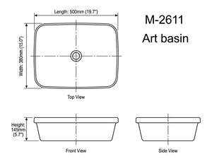 Lavabo de Sobremesa Moderno Blanco para Baño, de Porcelana y Cerámica, con Diseño Artístico - Product Image 2